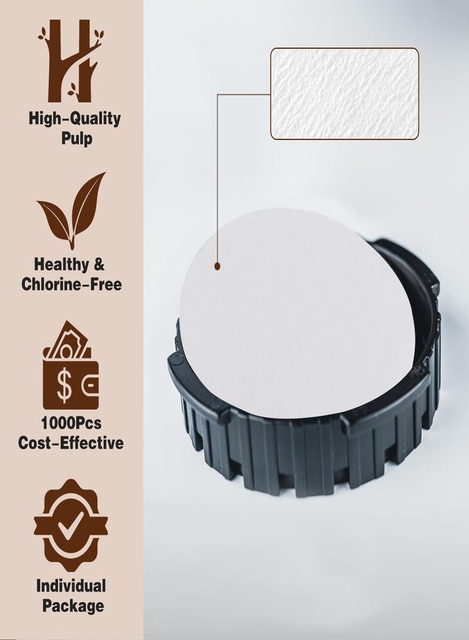 brikinte 1000 Pcs Round Disposable Coffee Filters Paper Compatible with Aeropress Coffee Makers - Image 5